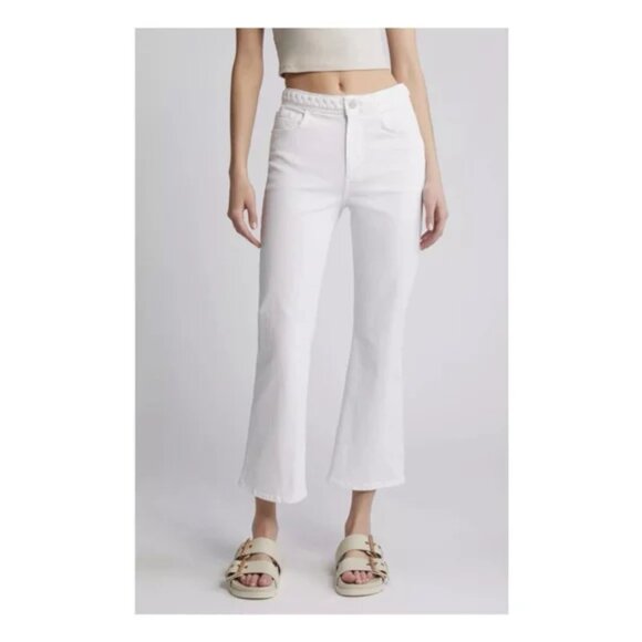 Frame Denim Denim - NEW FRAME DENIM Braid Waistband Le Crop Mini Boot Cut Jeans Size 28